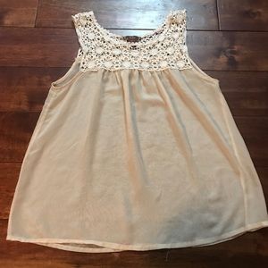 Loose fitting sheer beige shirt